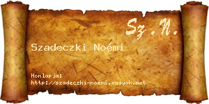 Szadeczki Noémi névjegykártya