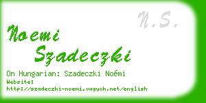 noemi szadeczki business card